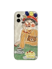 Afternoon Tea Girl Phone Case - Multicolor - View 2