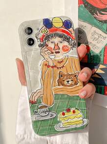 Afternoon Tea Girl Phone Case - Multicolor - View 5