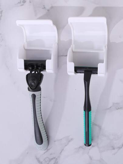 1/2 rakhyvelhållare, förvaringshylla för rakblad, väggkrok med nätuttag, ingen borrning krävs, badrumsinredning, höstdekor, skolstart