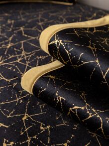 1條滌綸沙發巾現代金屬幾何圖案防滑沙發套毛毯四季皆宜 - 黑色 - 查看 4