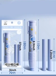 1pc Cartoon Graphic Eraser With 2pcs Replacement Core - Purple - View 3