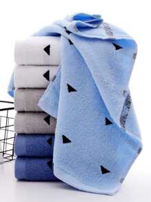 zhenjianliangpin 1 pieza Paño de limpieza facial geométrico con bordado cara tejido de tela absorbente agua para casa - Celeste - Ver 5