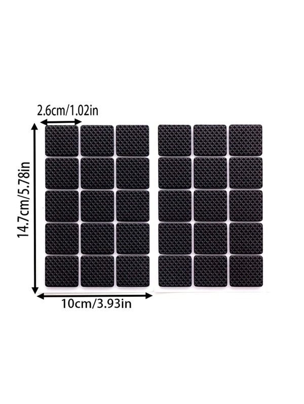 30/60/90pcs EVA Chair Leg Antislip Pad,Daily Solid Square Self