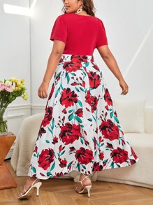 SHEIN Unity 大碼印花A字連衣裙 - 彩色 - 查看 2