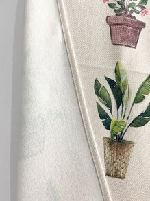 Tapiz con estampado de planta en maceta - Multicolor - Ver 7