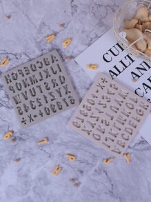 1pc Letter Molds for Chocolate, Alphabet and Numbers Silicone Molds for Making Gummy Candy Chocolate Cake Decoration - Light Grey - View 3