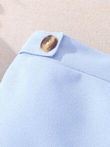 Top Cami Para Niña Con Detalle De Botones Y Pantalones Cortos - Celeste - Ver 6