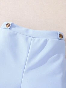 Top Cami Para Niña Con Detalle De Botones Y Pantalones Cortos - Celeste - Ver 7