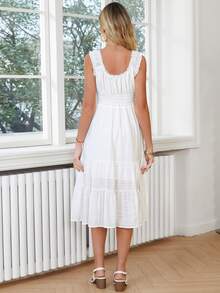 Solid Ruffle Hem Dress