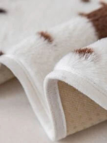 1入組牛圖案沙發巾現代派滌綸扇形飾邊沙發套沙發毯 - 咖啡棕 - 查看 3