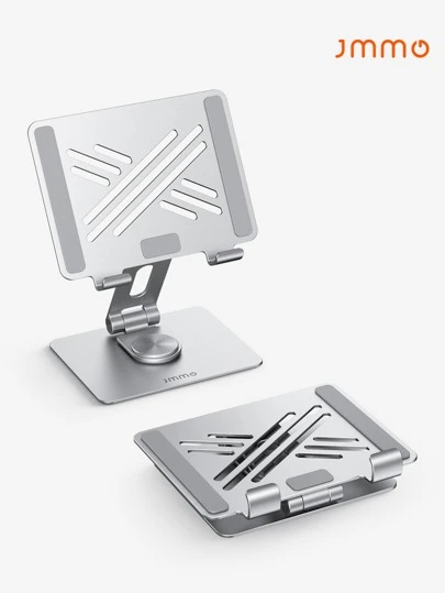 JMMO 可调节手机和平板电脑支架铝制，带 360 度旋转底座和硅胶防滑、可折叠手机和平板电脑支架