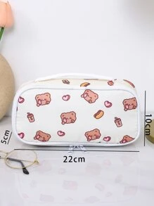1 pieza Estuche con patrón de oso de dibujos animados - Beis - Ver 3