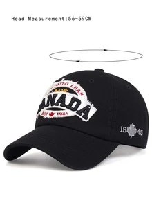 男士字母刺繡棒球帽 - 黑色 - 查看 3