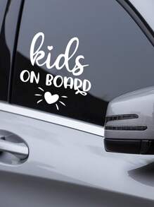 1pc Heart & Slogan Graphic Car Sticker