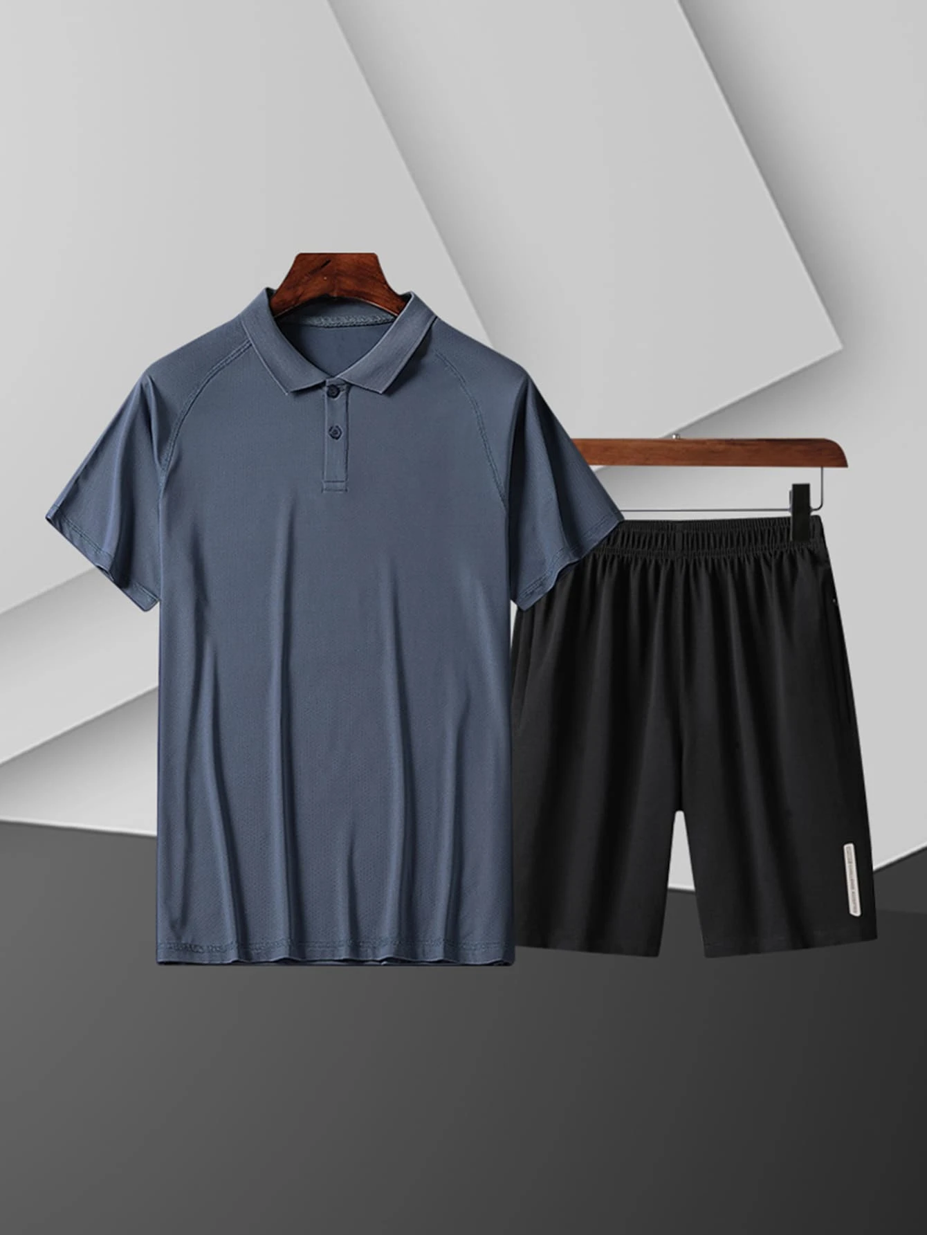 Men Solid Polo Shirt & Shorts - Multicolor - View 1