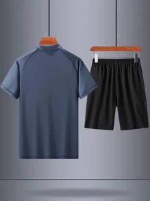 Men Solid Polo Shirt & Shorts - Multicolor - View 2