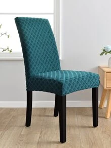 1 cái/4 cái/6 cái Vỏ bọc ghế Jacquard màu trơn chống mèo cào đàn hồi cao - Màu xanh ngọc - Xem 1