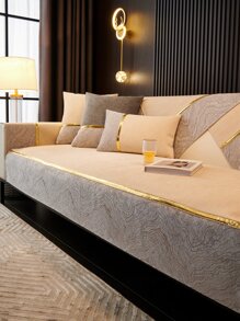 1 Polyester Sofa Khăn Phong Cách Châu Âu Hoa Văn Đá Cẩm Thạch Chống Trơn Trượt Ghế Sofa Chăn Cho Tất Cả Các Mùa - Màu be - Xem 4