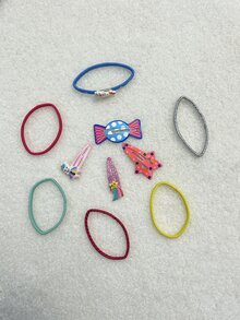 10入組星星和糖果裝飾髮飾套裝