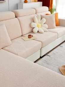 1pc Sofa Towel, Modern Polyester Anti-slip Sofa Cover Blanket For All Season - Beige - View 3