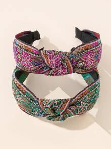 2 piezas Diadema con diseño de nudo - Multicolor - Ver 1