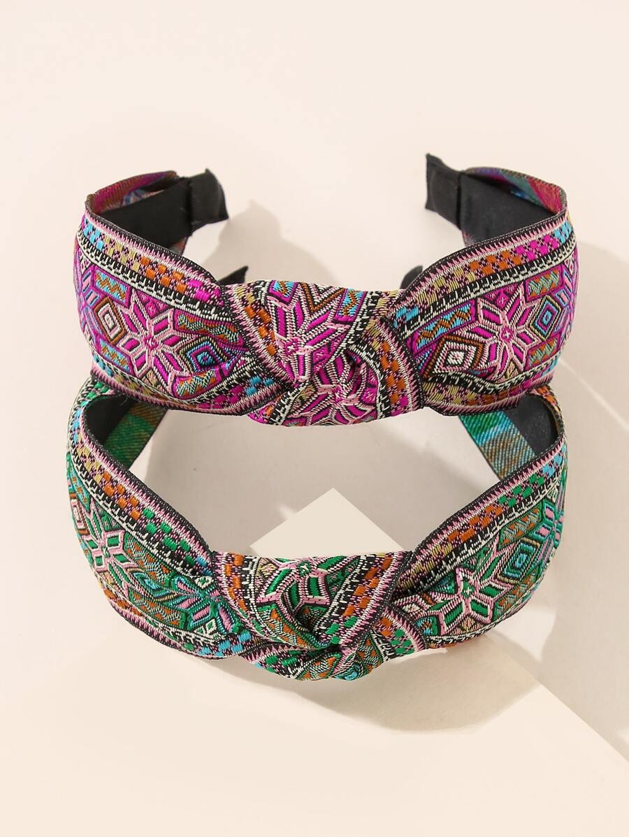 2 piezas Diadema con diseño de nudo - Multicolor - Ver 1