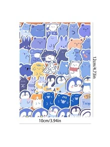 100 piezas Pegatina con estampado de dibujos animados - Multicolor - Ver 3