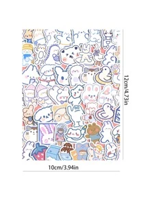 90pcs Cartoon Rabbit Print Sticker,School Supplies,Back To School - Multicolor - View 3