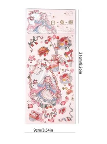 2入組卡通圖案隨機貼紙 - 彩色 - 查看 8