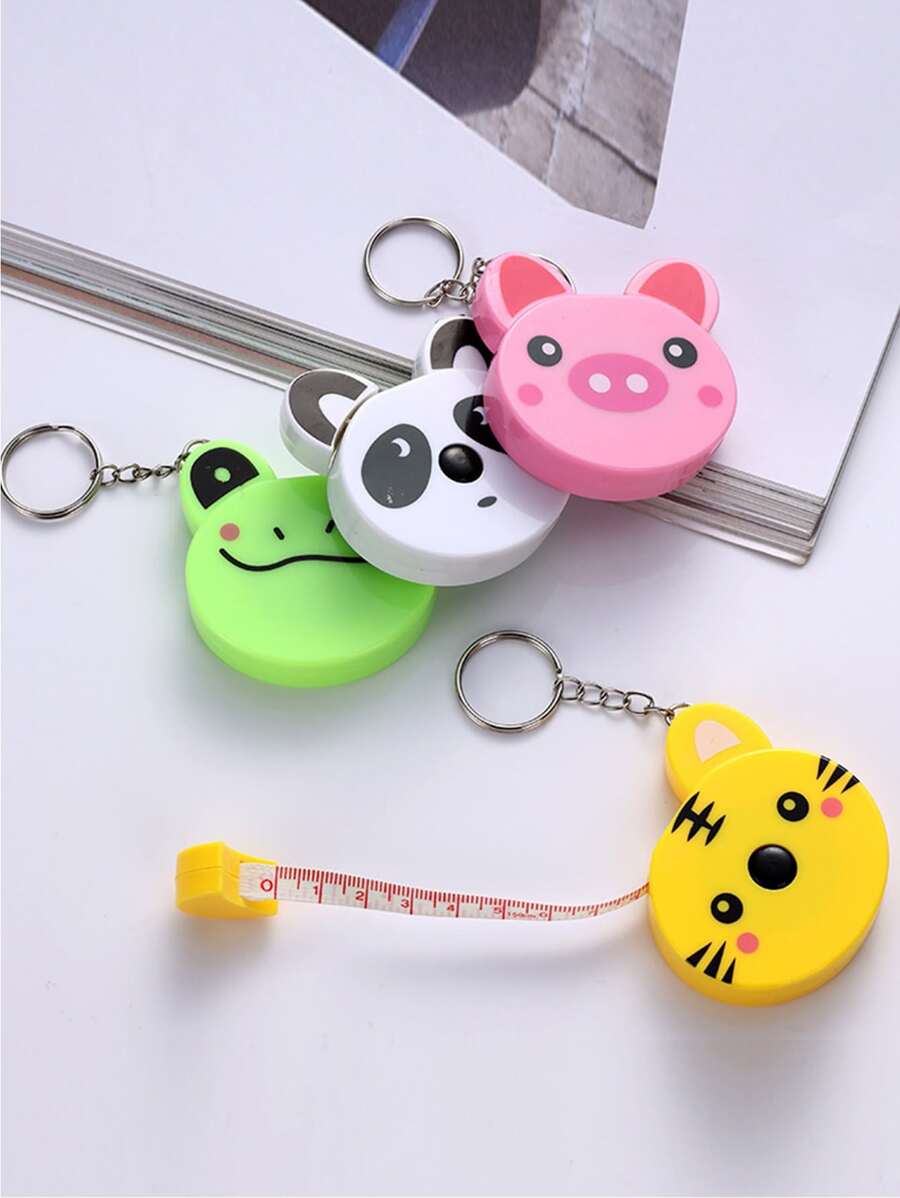 1件随机卡通动物卷尺/直尺 - 彩色 - 查看 1