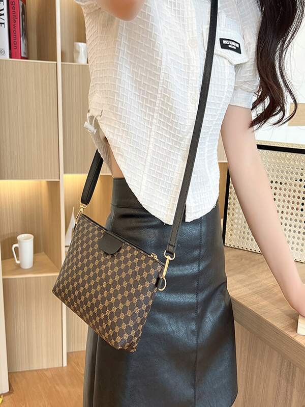 Geometric Pattern Square Bag