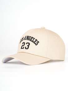 字母刺繡棒球帽 - 米色 - 查看 1