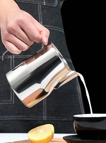 1pc Milk Frother, 350/500/700ml Stainless Steel Milk Frothing Pitcher, Milk Steamer, Suitable For Espresso Machines, Latte Art Cup (12/17/23oz), Back To School Season