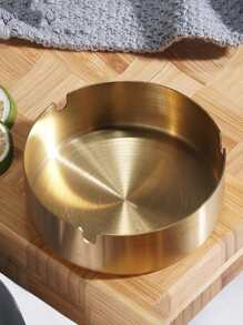 1 pieza Cenicero de acero inoxidable minimalista redondo para mesa - Dorado - Ver 1