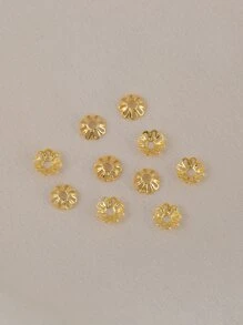 10 piezas Accesorio de joya DIY con diseño de flor - Amarillo Oro - Ver 1