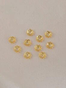 10 piezas Accesorio de joya DIY con diseño de flor - Amarillo Oro - Ver 2