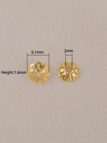 10 piezas Accesorio de joya DIY con diseño de flor - Amarillo Oro - Ver 3