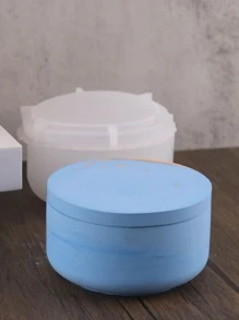 1 Khuôn Silicon Có Nắp, Thiết Kế Hình Học Tự Làm Khuôn Silicon Cho Gia Đình - trắng - Xem 3