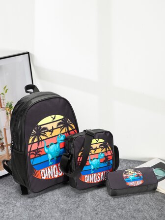 3入組兒童卡通圖案背包套裝