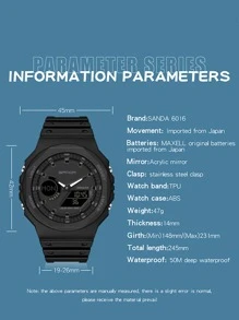 SANDA SANDA Fashion Men's G-Style Sports Electronic Watch Outdoor Waterproof Night Light Watch LED Digital Stopwatch Clock Watch Men's Quartz