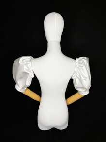 2 件纯色新娘袖秋季女士服装 - 白色 - 查看 1