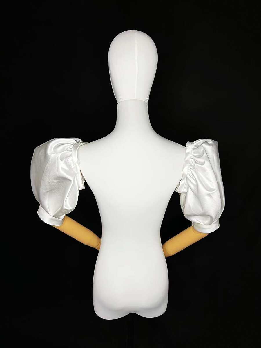 2 件纯色新娘袖秋季女士服装 - 白色 - 查看 1