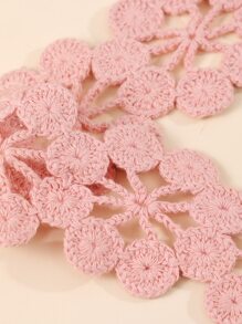 Floral Embroidered Hair Band - Dusty Pink - View 4