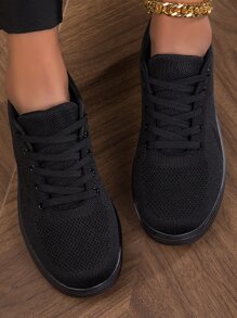 Unisex Mesh Lace-Up Skate Shoes, Casual Lightweight Breathable Sneakers For Men And Women