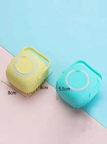 1 Bàn chải tắm silicon, Bàn chải cơ thể gội đầu sáng tạo cho phòng tắm - Hồng - Xem 2