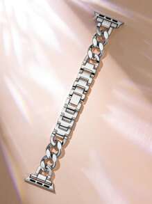 Metal Watchband Compatible With Apple Watch - Silver - View 3