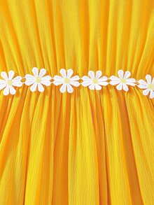 SHEIN Chicas Vestido de dos tonos con diseño aplique ribete con fruncido - Multicolor - Ver 4