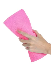 1pc Bath Scrubber, Pink Polyamide Exfoliating Strip For Bathroom - Pink - View 2