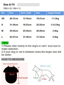 1pc Letter Graphic Pet Tee - Black - View 3