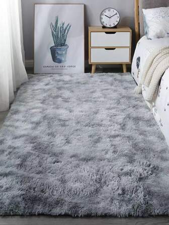 1入組撞色染色地墊，現代化鬆軟聚酯纖維地墊，適用於家庭、房間裝飾